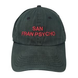 San Fran Psycho Slideback Hat Green One Size Adjustable Solid Harriton